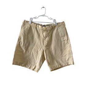 J.Crew Mens Broken-In Khaki Cotton Shorts 38W Classic Fit Casual Wear Beige